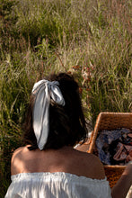 Load image into Gallery viewer, Black and White Striped Hair Scarf