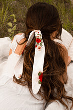 Load image into Gallery viewer, Red and White Floral Hair Scarf