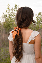 Load image into Gallery viewer, Silky Rust Floral Hair Scarf