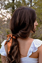 Load image into Gallery viewer, Silky Rust Floral Hair Scarf