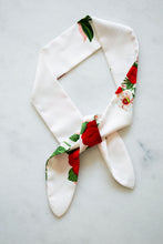 Load image into Gallery viewer, Red and White Floral Hair Scarf