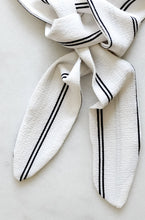 Load image into Gallery viewer, Black and White Striped Hair Scarf