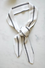 Load image into Gallery viewer, Black and White Striped Hair Scarf