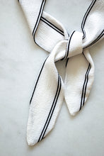 Load image into Gallery viewer, Black and White Striped Hair Scarf