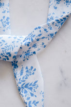 Load image into Gallery viewer, Blue and White Foliage Floral Hair Scarf