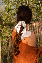 Load image into Gallery viewer, White Polka-Dot Hair Scarf