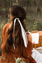Load image into Gallery viewer, Black and White Striped Hair Scarf
