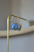 Load image into Gallery viewer, labradorite drop earrings on jewelry display stand