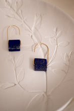 Load image into Gallery viewer, Geometric Lapis Lazuli Drop Earrings
