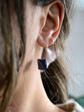 Load image into Gallery viewer, Geometric Lapis Lazuli Drop Earrings