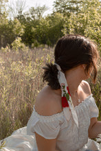 Load image into Gallery viewer, Red and White Floral Hair Scarf