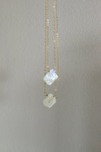 Load image into Gallery viewer, Rainbow Moonstone Slice Necklace
