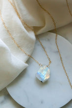 Load image into Gallery viewer, Rainbow Moonstone Slice Necklace