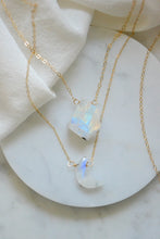 Load image into Gallery viewer, Quarter Moon Moonstone Pendant Necklace