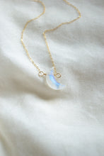 Load image into Gallery viewer, Quarter Moon Moonstone Pendant Necklace