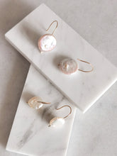 Load image into Gallery viewer, Mini Coin Pearl Drop Earrings