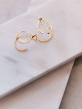 Load image into Gallery viewer, Rainbow Moonstone Ear Jackets