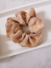Load image into Gallery viewer, Gold Foil Pleated Scrunchie