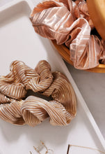 Load image into Gallery viewer, Gold Foil Pleated Scrunchie