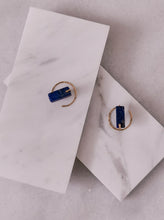 Load image into Gallery viewer, Minimalist Lapis Ear Jacket Earrings
