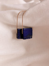 Load image into Gallery viewer, Geometric Lapis Lazuli Drop Earrings