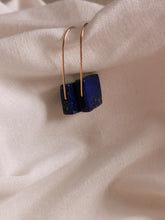 Load image into Gallery viewer, Geometric Lapis Lazuli Drop Earrings