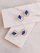 Load image into Gallery viewer, Lapis Lazuli Geometric Earrings