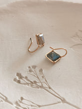 Load image into Gallery viewer, Faceted Geometric Labradorite Drop Earrings