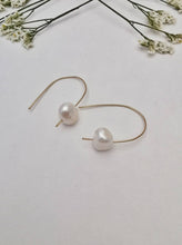 Load image into Gallery viewer, Wish Bone Pearl Drop Earrings
