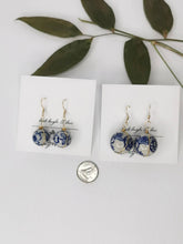 Load image into Gallery viewer, Floral Blue China Earrings