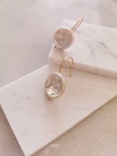 Load image into Gallery viewer, Coin Pearl Drop Earrings
