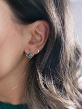 Load image into Gallery viewer, Faceted Geometric Labradorite Drop Earrings