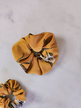 Load image into Gallery viewer, Mustard Botanical Floral Scrunchie