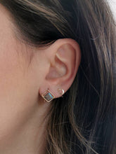 Load image into Gallery viewer, Faceted Geometric Labradorite Drop Earrings