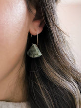 Load image into Gallery viewer, Geometric Green Marble Earrings