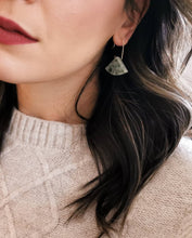 Load image into Gallery viewer, Geometric Green Marble Earrings