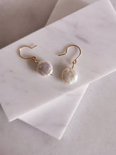 Load image into Gallery viewer, Coin Pearl Dangle Earrings