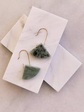 Load image into Gallery viewer, Geometric Green Marble Earrings
