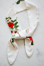 Load image into Gallery viewer, Red and White Floral Hair Scarf
