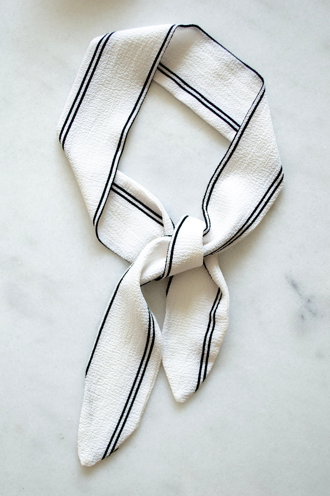 Black and White Striped Hair Scarf