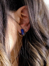 Load image into Gallery viewer, Minimalist Lapis Ear Jacket Earrings
