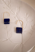 Load image into Gallery viewer, Geometric Lapis Lazuli Drop Earrings
