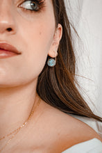Load image into Gallery viewer, Labradorite Circle Drop Earrings
