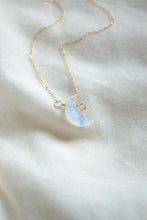 Load image into Gallery viewer, Quarter Moon Moonstone Pendant Necklace
