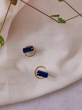 Load image into Gallery viewer, Minimalist Lapis Ear Jacket Earrings
