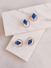 Load image into Gallery viewer, Lapis Lazuli Geometric Earrings
