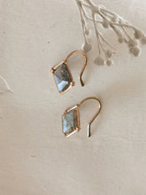 Load image into Gallery viewer, Faceted Geometric Labradorite  Drop Earrings
