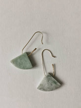 Load image into Gallery viewer, Geometric Green Marble Earrings
