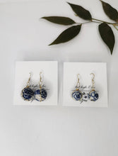 Load image into Gallery viewer, Floral Blue China Earrings
