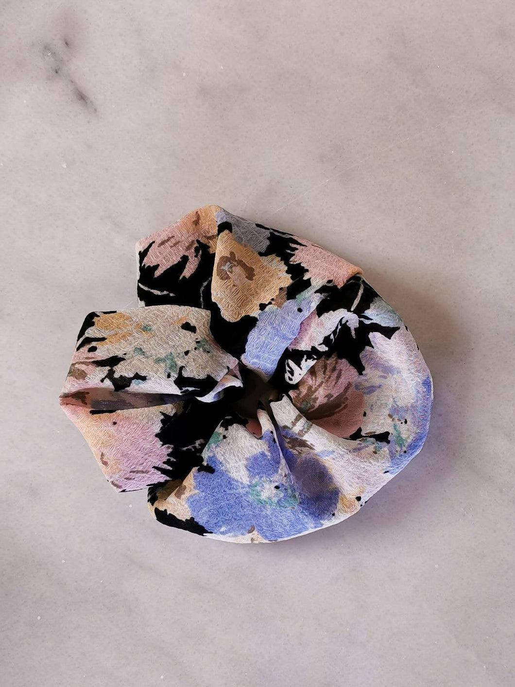 Abstract Floral Print Scrunchie
